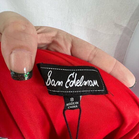 NWT Sam Edelman one shoulder red midi dress - Picture 6 of 9